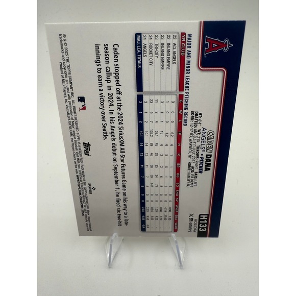 2023 Topps Chrome Holiday Caden Dana RC Rookie Card Angels HT133 - Picture 2 of 2